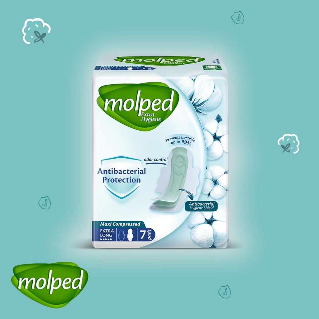 MOLPED ANTI BACTERIAL EXTRA LONG 7 PADS