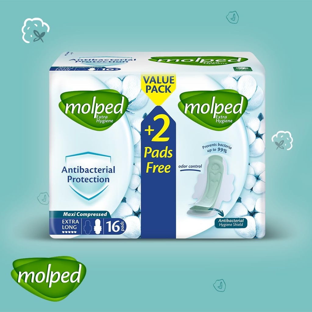 MOLPED ANTI BACTERIAL LONG 16 PADS