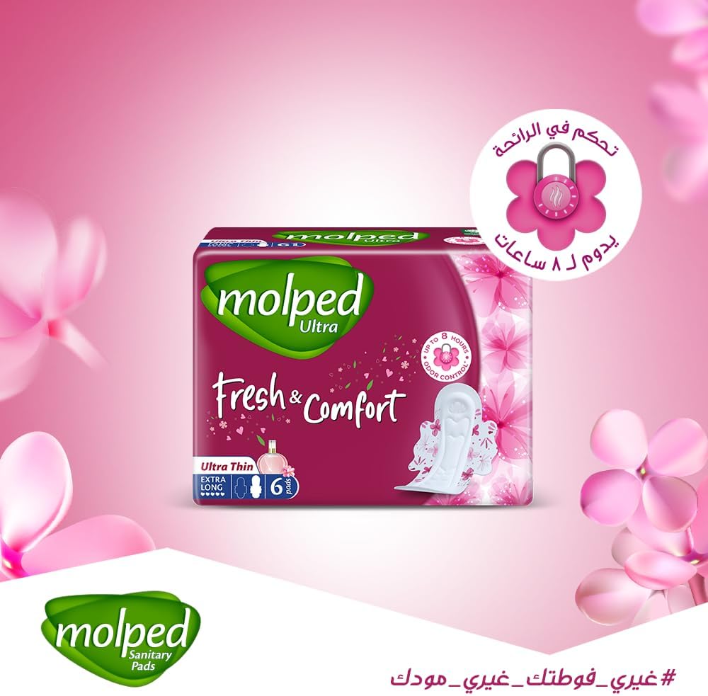 Molped Fresh & Comfort Ultra Thin Extra Long Pads – 6 Pads