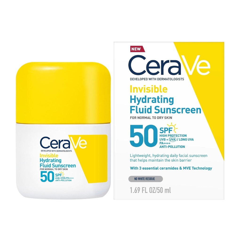 CERAVE INVISIBLE DRY TOUCH FLUID SUNSCREEN 50+SPF 50 ML