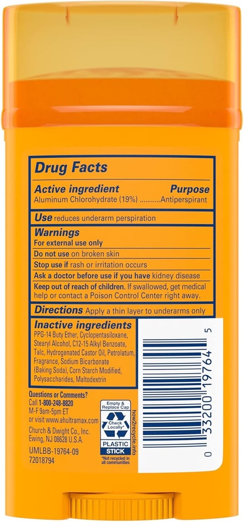 ARM & HAMMER Ultra MAX Deodorant- Cool Blast- Solid  73G