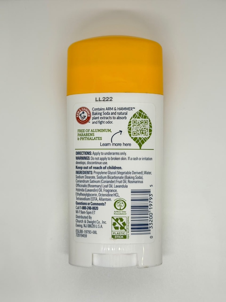 Arm & Hammer Essentials Deodorant Stick Rose-Lavender 71g