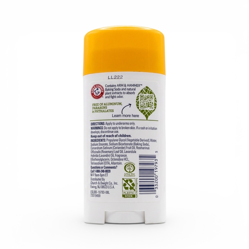 Arm & Hammer Essentials Deodorant Stick Rose-Lavender 71g+