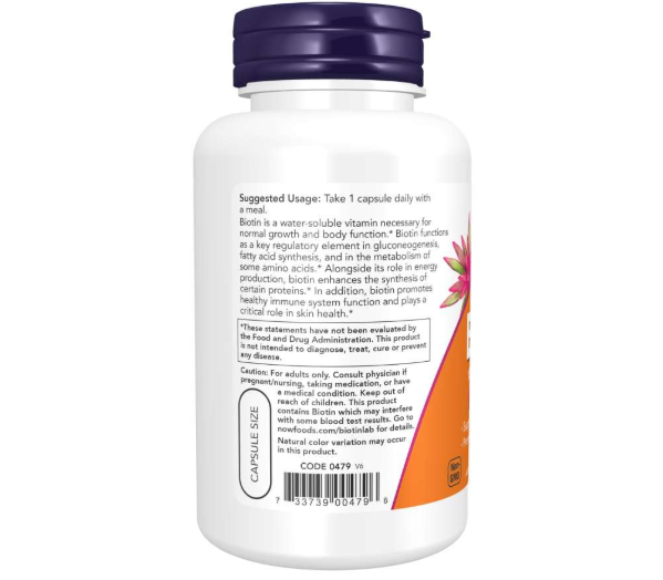 NOW BIOTIN-10000 MCG-120 Caps.
