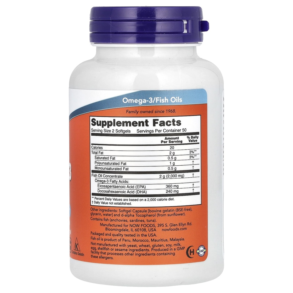NOW OMEGA-3  30 CAPS.
