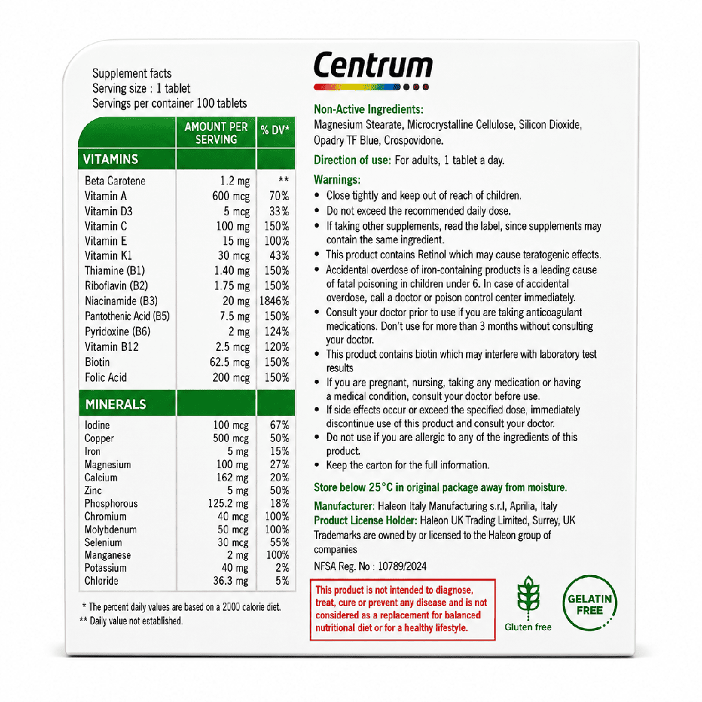 CENTRUM ADULTS 100 TAB