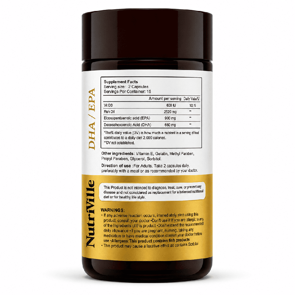 NUTRIVILLE  OMEGA 3 FISH OIL 30 CAP