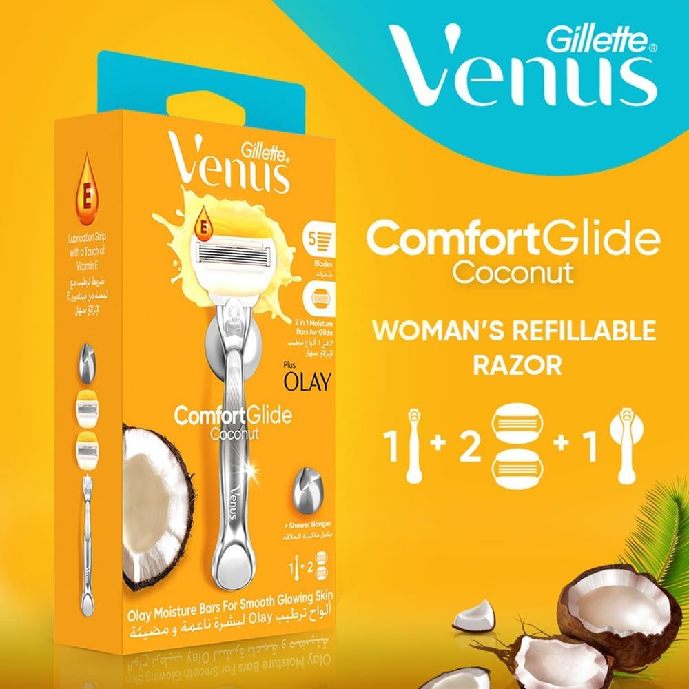 GILLETTE VENUS OLAY COMFORT GLIDE COCONUT *2* Blade