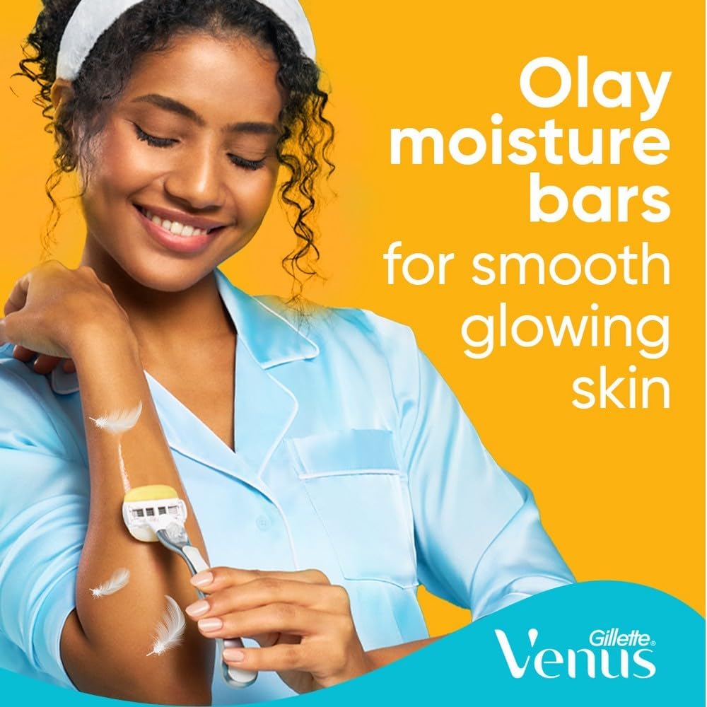 Gillette Venus Comfort Glide Olay Razor 5 Bladed + 2 Count Blades Refill