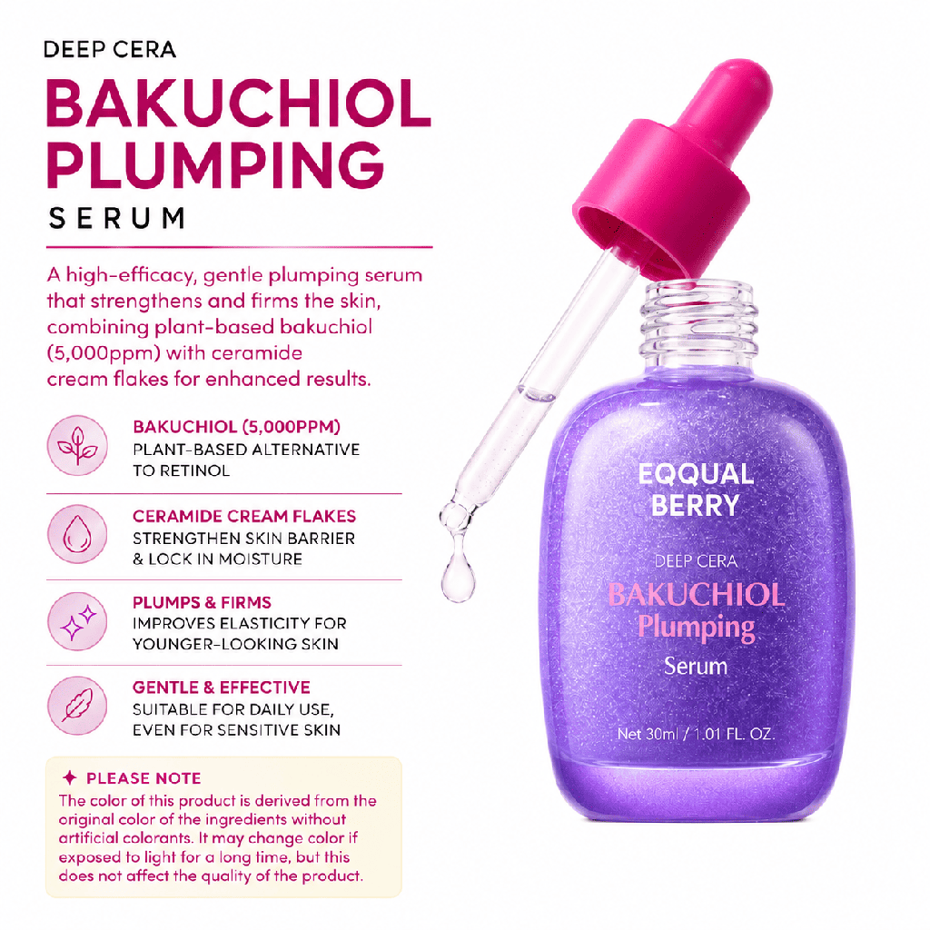 EQQUALBERRY Bakuchiol Plumping Face Serum - Retinol 30ml