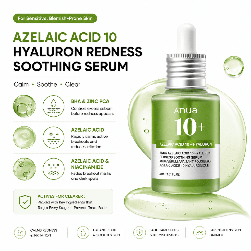 ANUA AZELAIC ACID 10 + HYALURON SERUM 30 ML