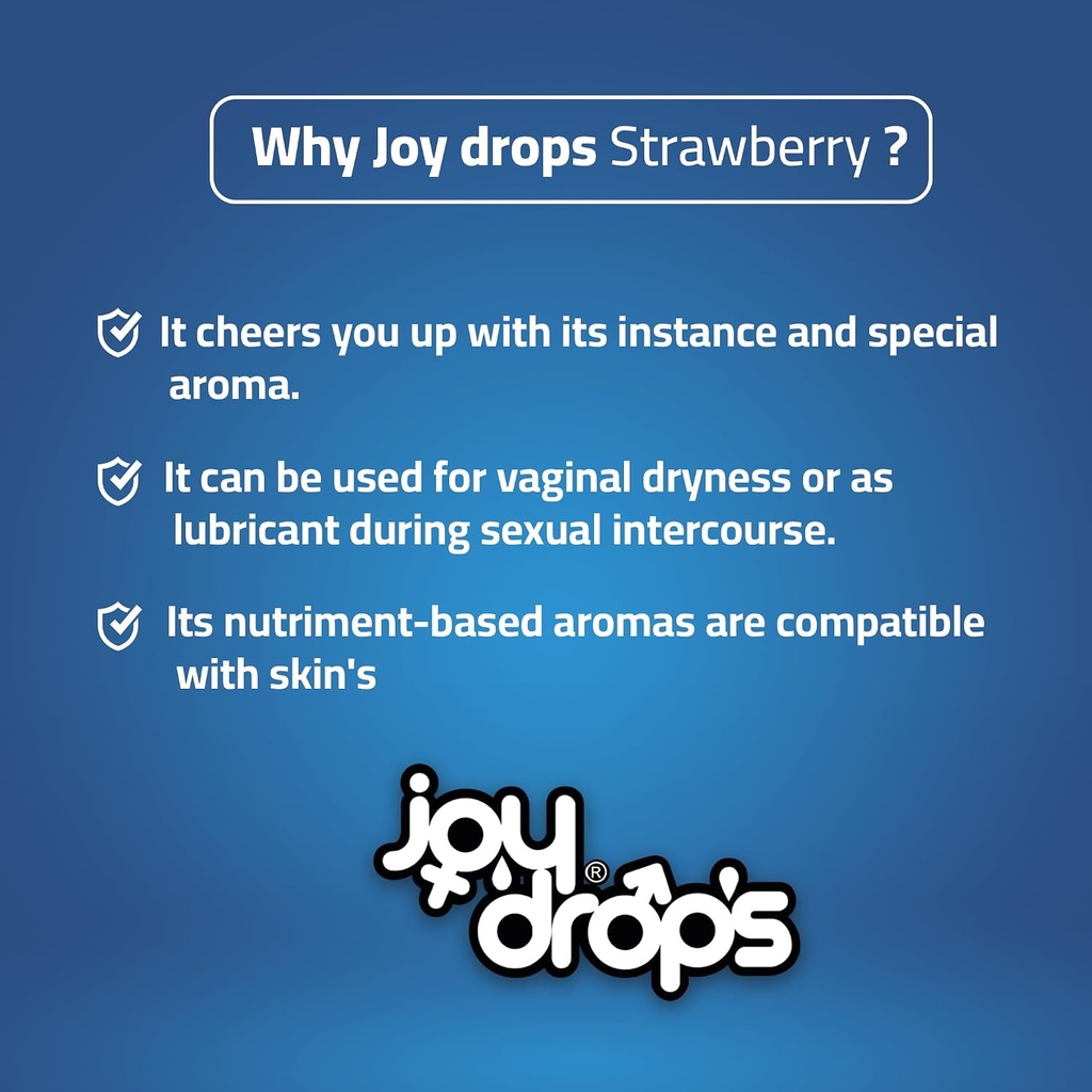 Joydrops Lubricant Gel - Strawberry Flavored - 100 ML
