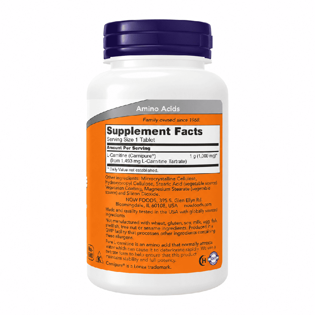 Now L-Carnitine 1000Mg 50Tablets Fitness Support