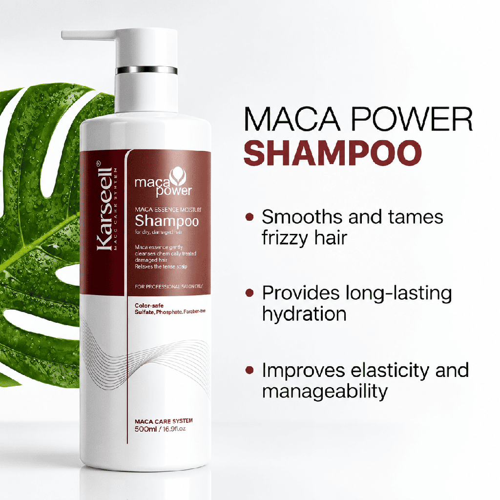 Karseel Moisturizing Shampoo with Maca Extract for Dry & Damaged Hair - 500 ml