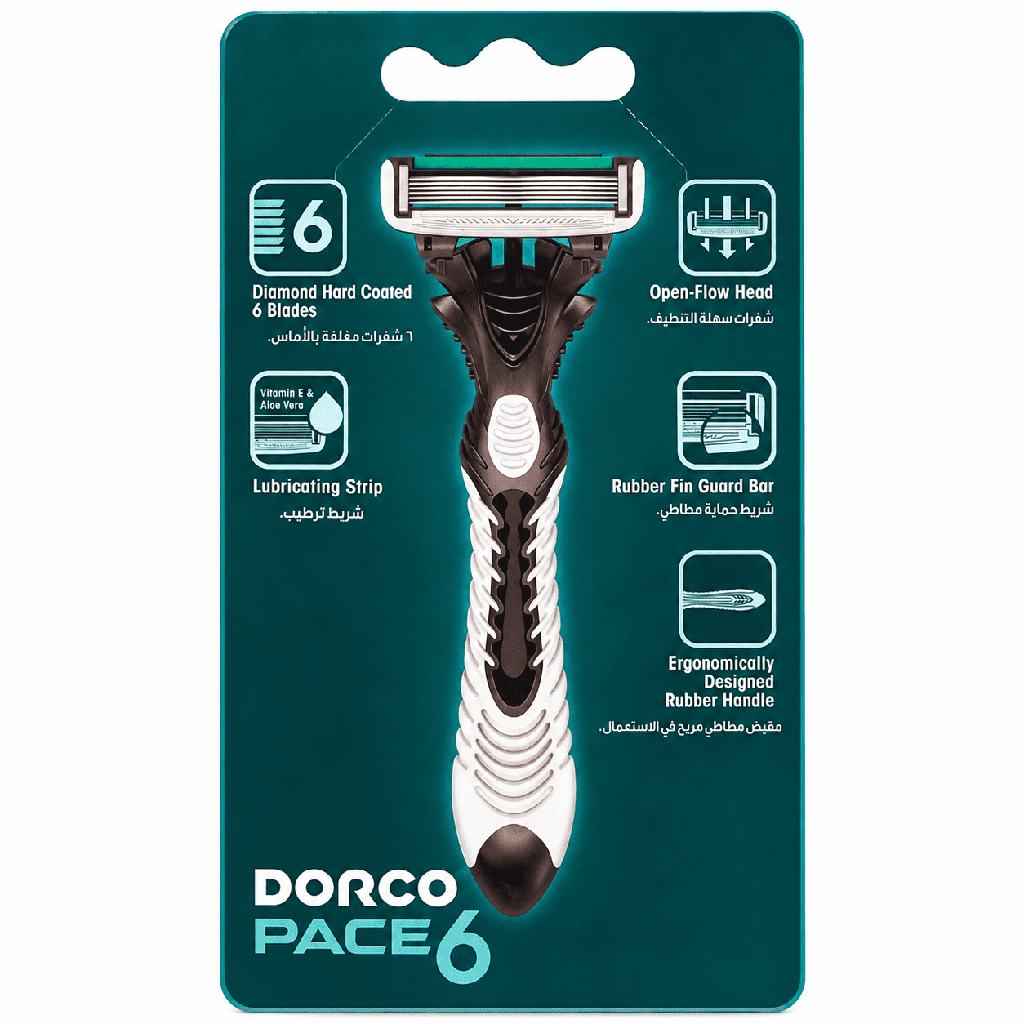 Dorco Pace 6 Men’s Razor with 6 Blades – 3+1 Offe