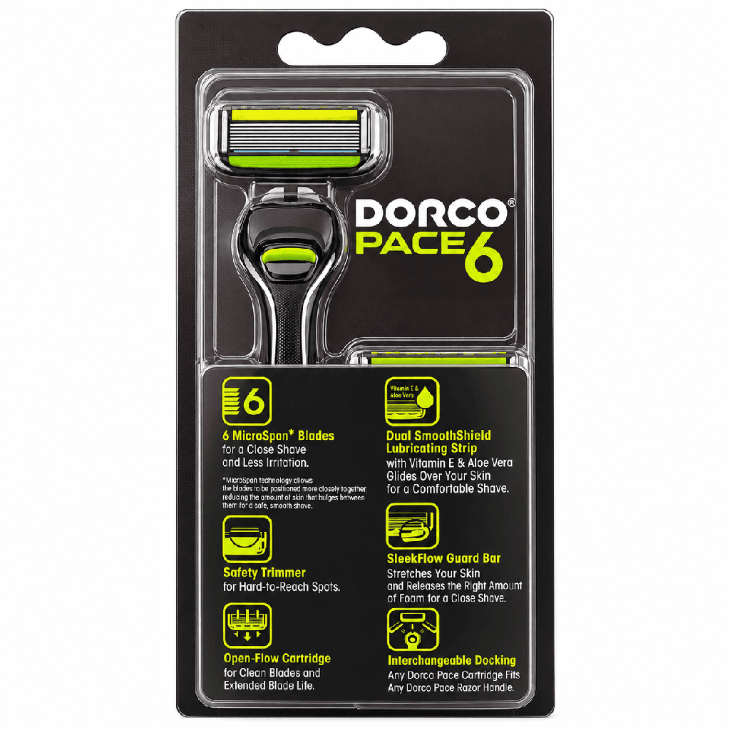 Dorco Pace 6 Pro Razor For Men - 5 Blades