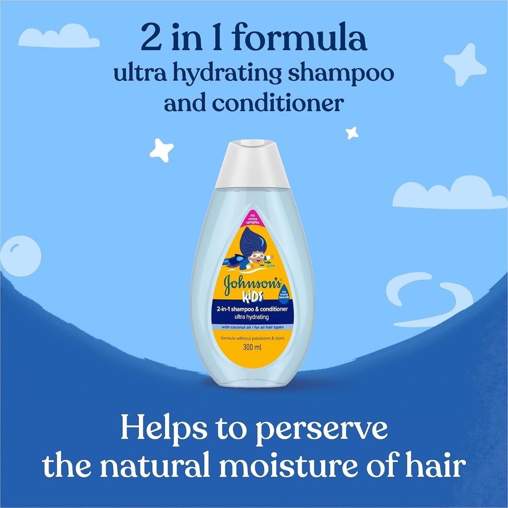 Johnson Kids 2in1 Shampoo & Conditioner 300 Ml
