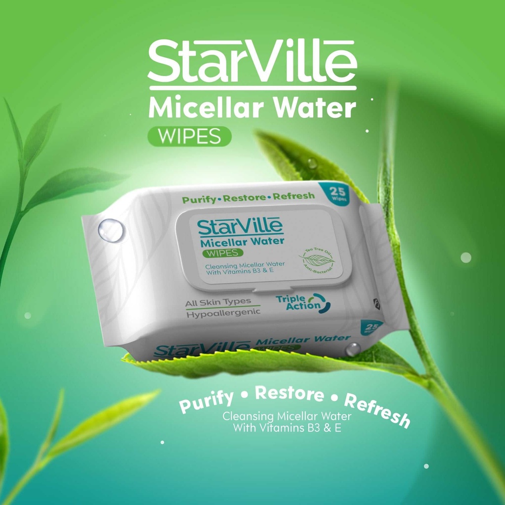 STARVILLE MICELLAR WATER WIPES 50WIPES 