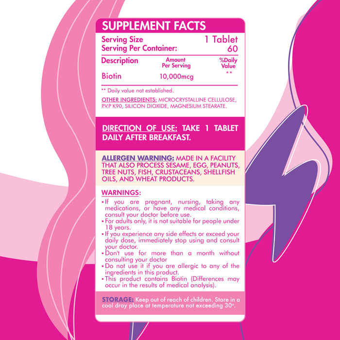 ORGANIC NATION BIOTIN 10000 60 TABS