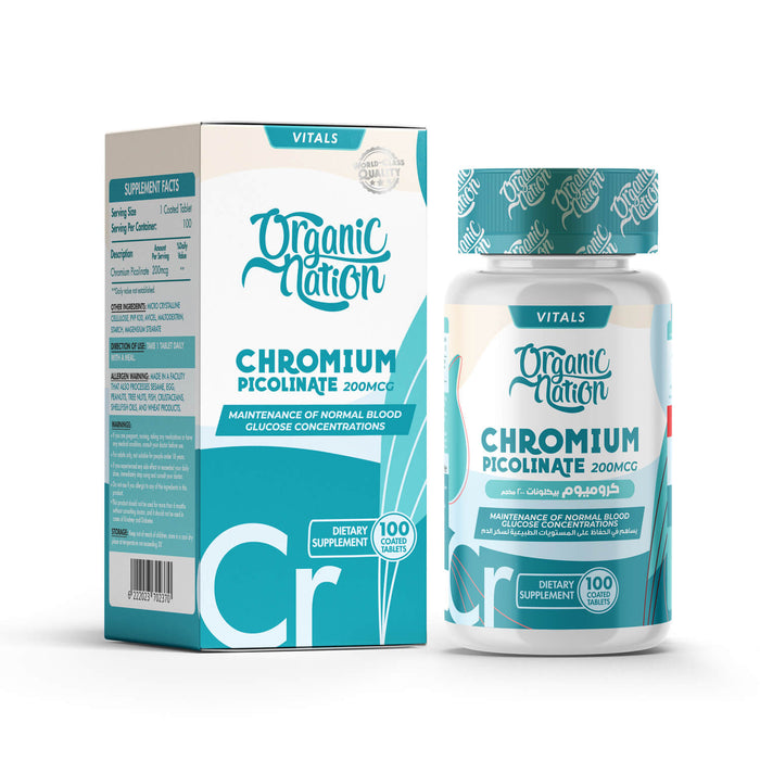 ORGANIC NATION CHROMIUM PICOLINATE 200 MCG-100 TABS