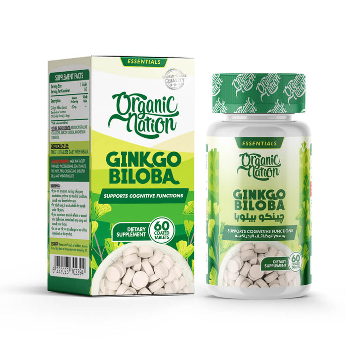 ORGANIC NATION GINKGO BILOBA 60 TABS 