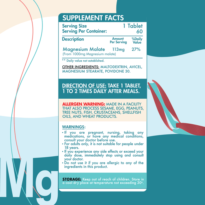 ORGANIC NATION MAGNESIUM MALATE 60 TAB