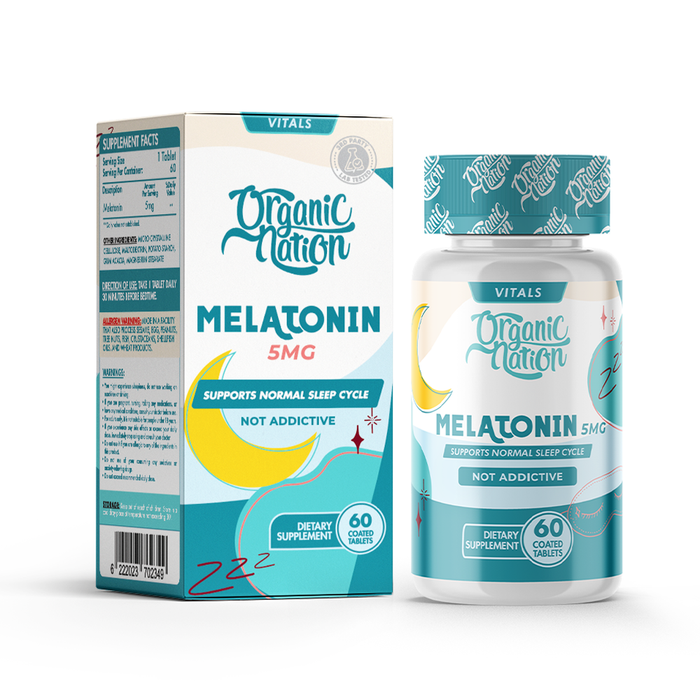 ORGANIC NATION MELATONIN 5 MG 60 TABS  
