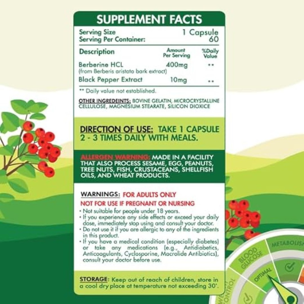ORGANIC NATION BERBERINE 60 CAP