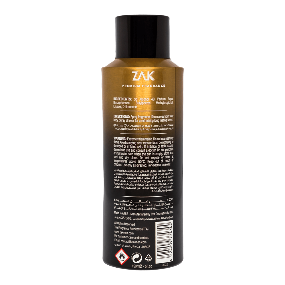 ZAK INTENSE PARFUM BLACK GOLD 150 ML
