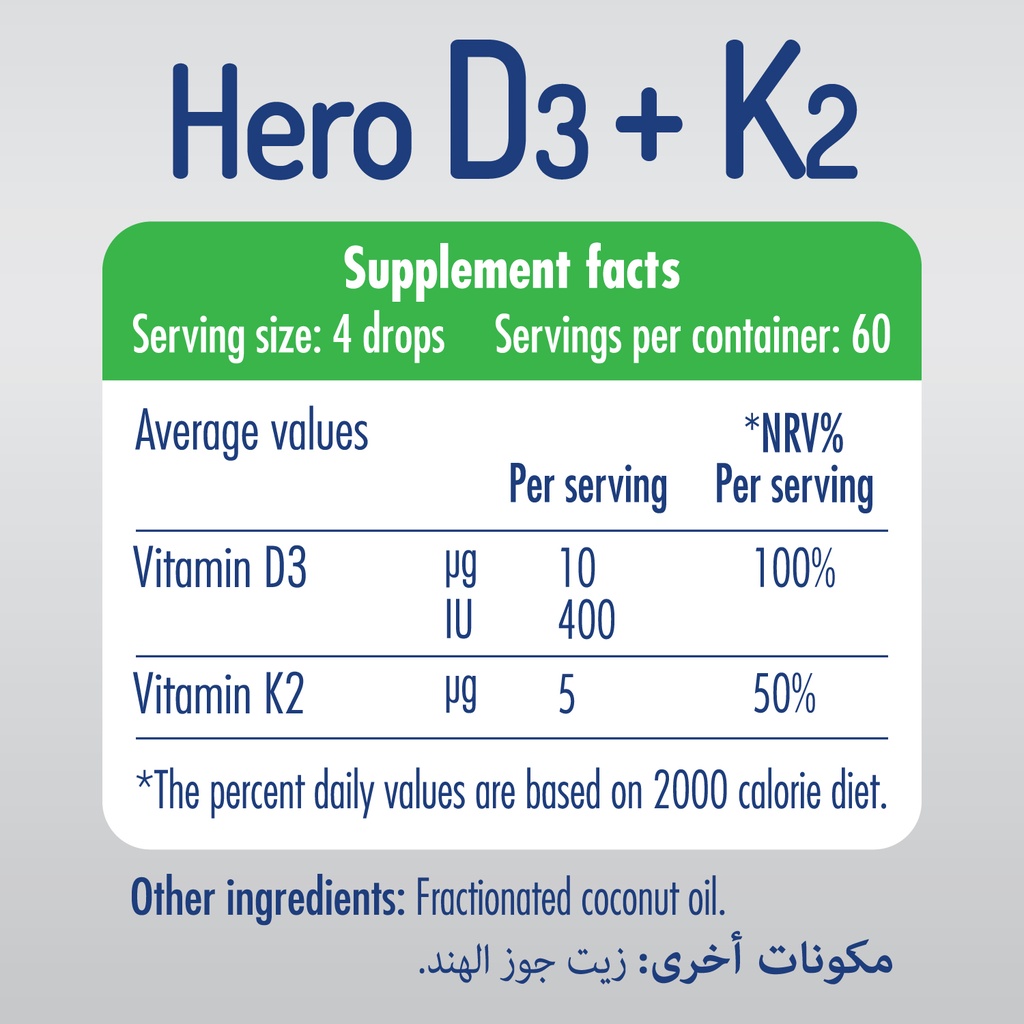 HERO vi D3 + K2 DROPS