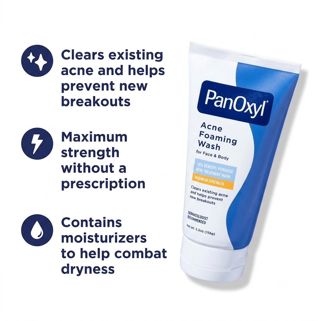 PANOXY ACNE FOAMING WASH FOR FACE & BODY 170 GM