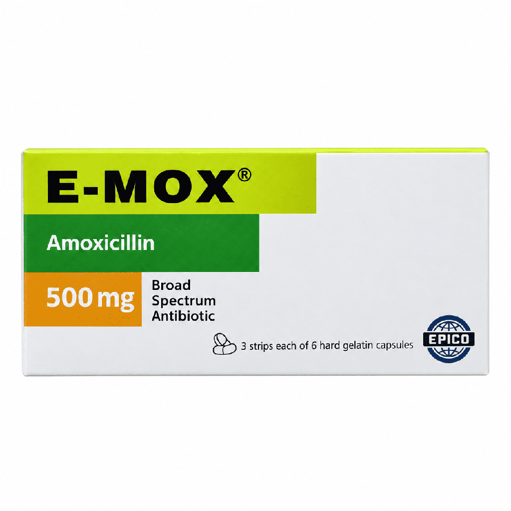 E-Mox 500 mg 16 Hard gelatin Capsules