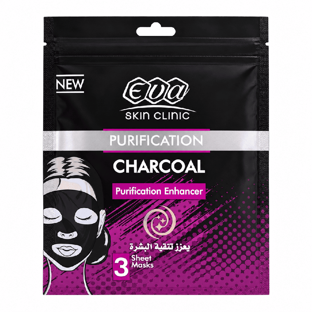 Eva Skin Clinic Charcoal Sheet Masks 3 Pieces
