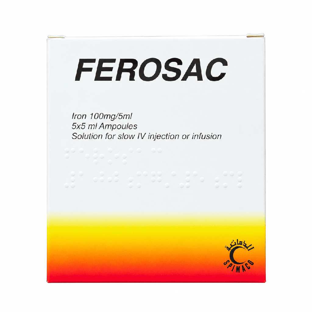 Ferosac 100 mg 5 ml 5 Ampoules