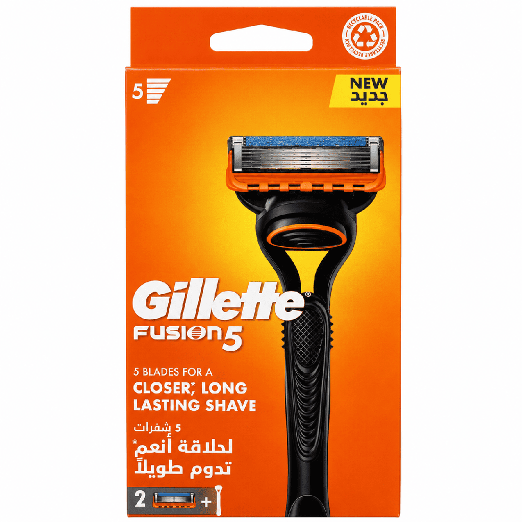 Gillette Fusion5 Razor for Men, Handle + 2 Razor Blade Refills