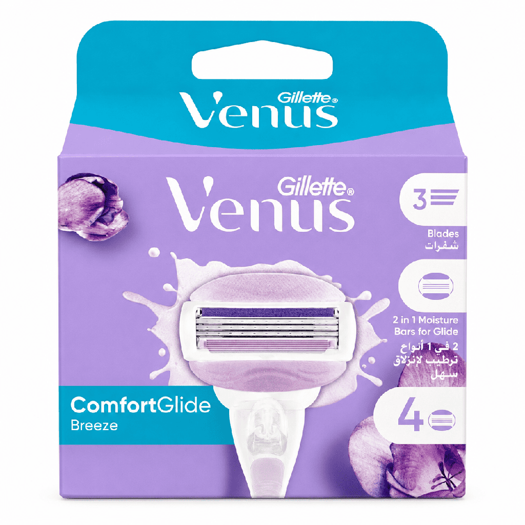 Gillette Venus ComfortGlide Breeze Blades Refills, 4 Count