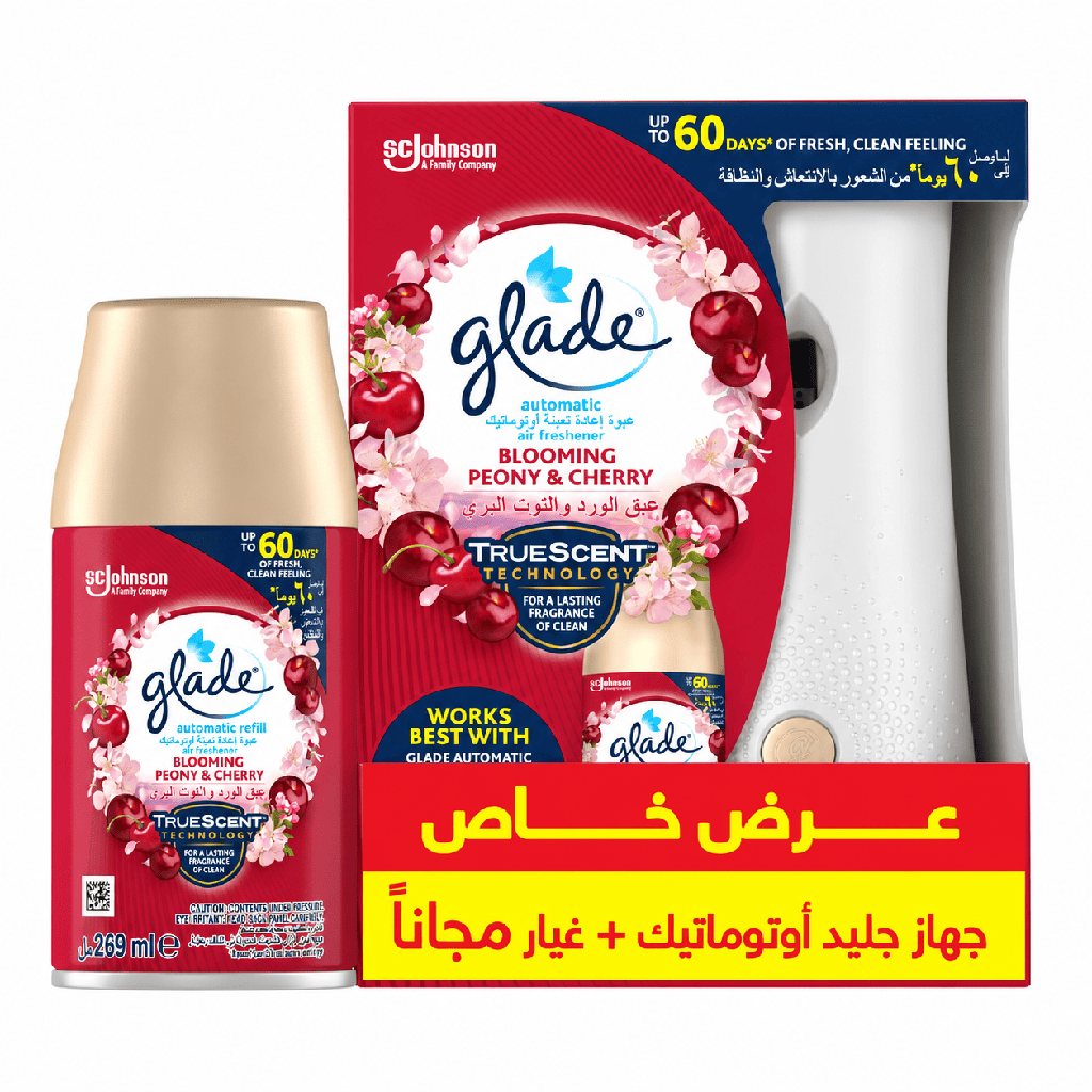 Glade Autoholder Blooming Peony Cherry and Refill - 269ml