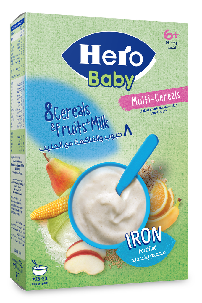 HERO BABY 8 CEREALS FRUIT MILK CERELAC 150 GM