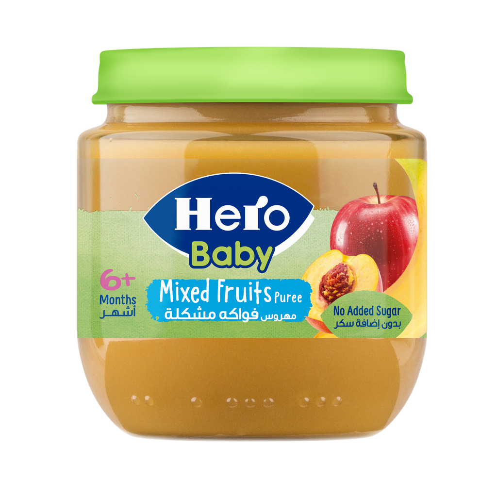 HERO BABY PUREE FRUITS WITH CEREALS 125gm JAR