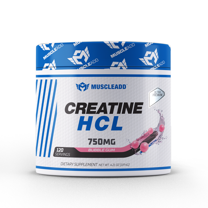 MUSCLE ADD Creatine HCL-120Serv.-119.4G.-Bubble Gum