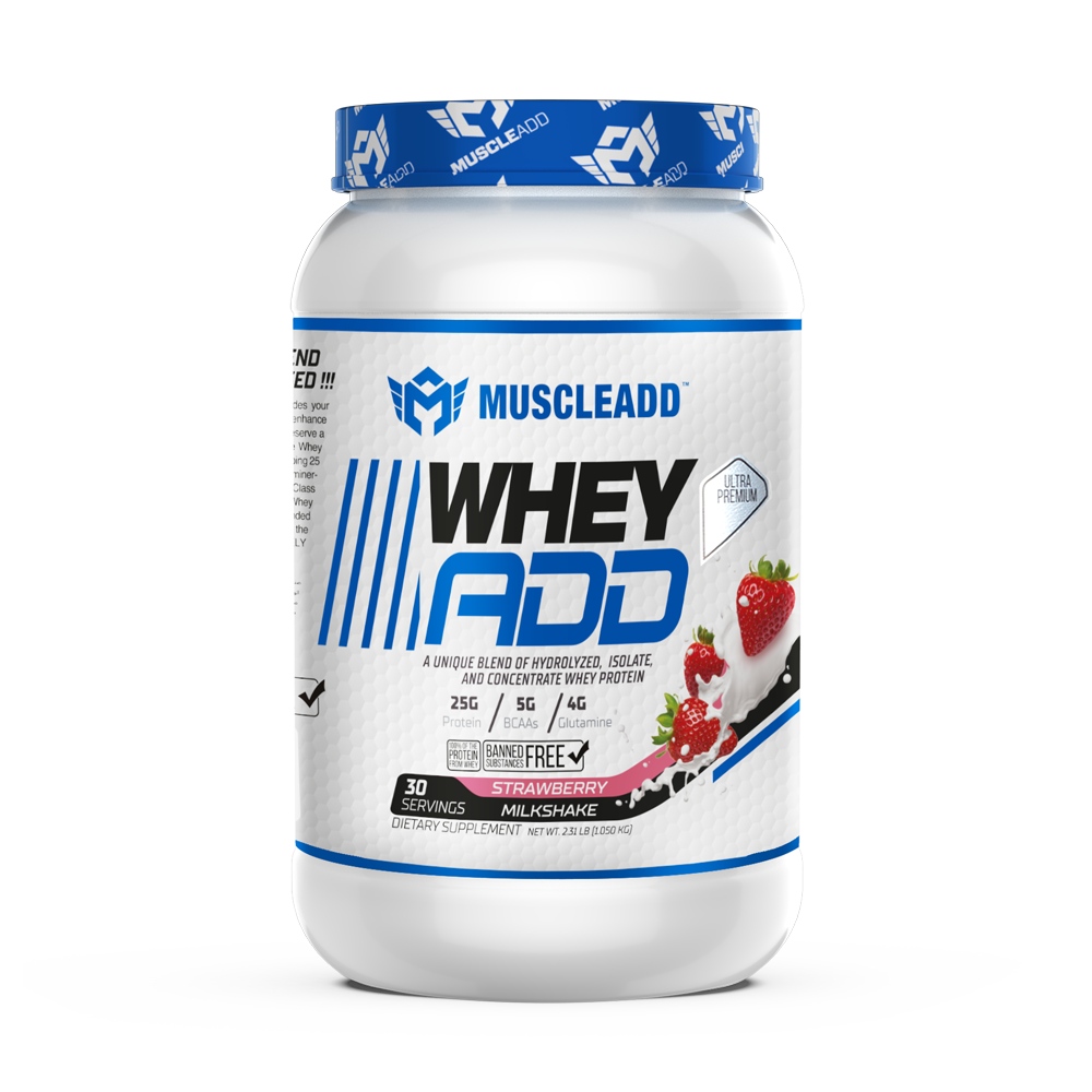 MUSCLE ADD Whey Add-30Serv.-1050G Strawberry Milk Shake