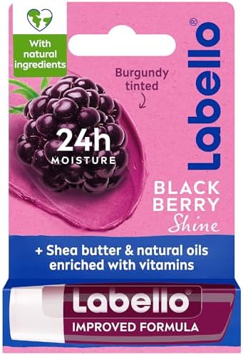 NIVEA LABELLO Lip Balm Blackberry Shine, (4.8g)