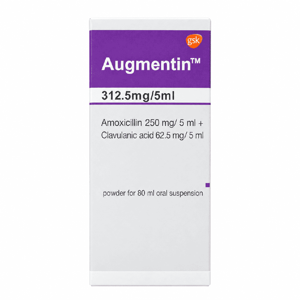 Augmentin 312.5 mg / 5 ml Powder For Oral Suspension 80 ml