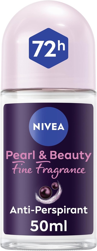 NIVEA Pearl & Beauty, Antiperspirant for Women, Black Pearl & Perfume Oils, Roll-on, 50ml