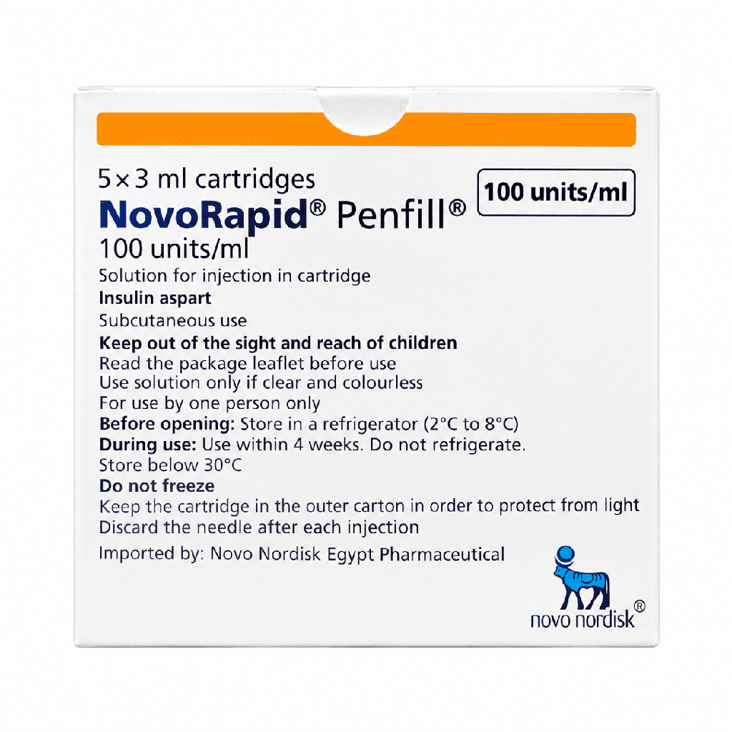 NovoRapid 100 U/ml 5 Penfill 3 ml (Fridge)