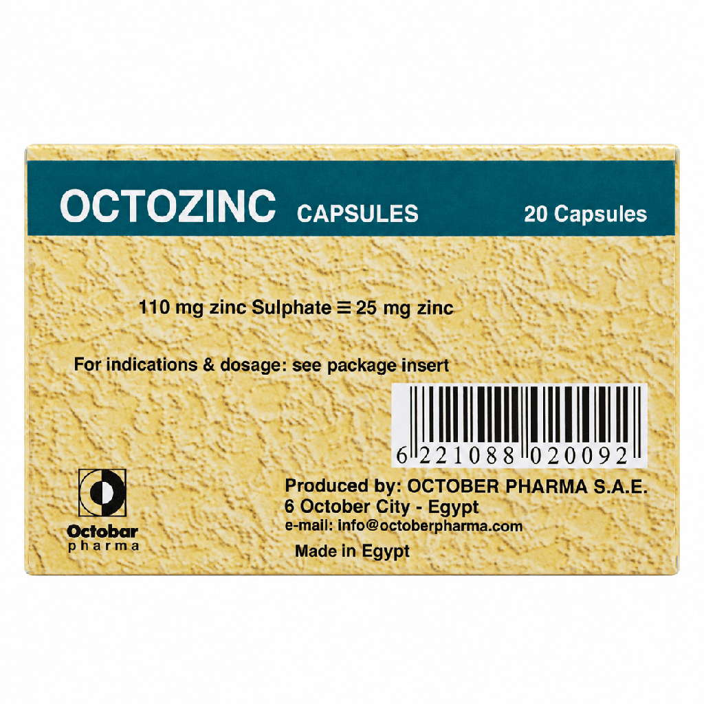 Octozinc 25 mg 20 Capsules