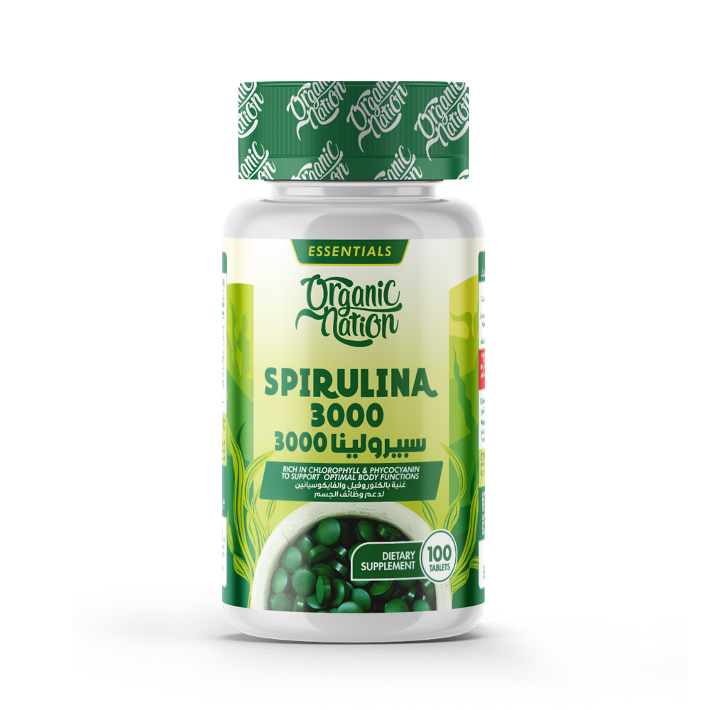 ORGANIC NATION SPIRULINA 3000-100 TAB