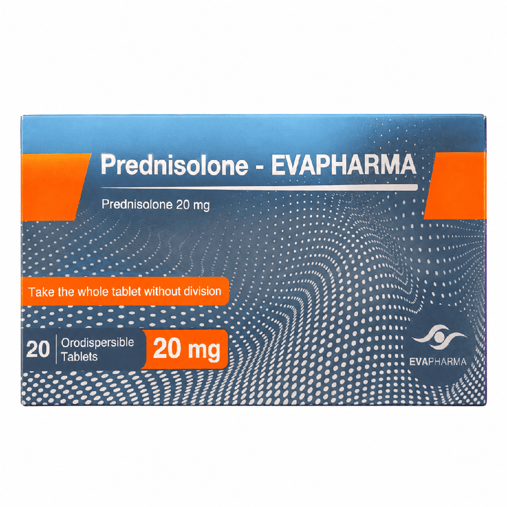 Prednisolone - EVA Pharma 20 mg 20 Oral Disintegrating Tablets