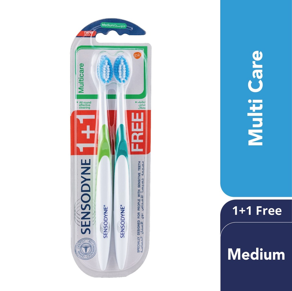 SENSODYNE MULTICARE BRSH MEDIUM 1+1