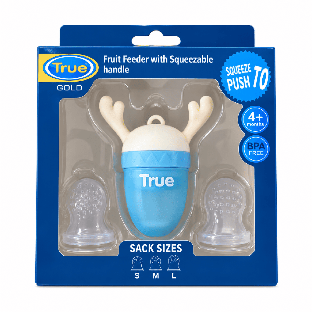 True Gold Fruit Feeder with Squeezable Handle 4+M